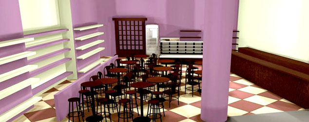Diseño locales comerciales cafeterías franquicias Saboréate y Café Aima Estudio Portugal