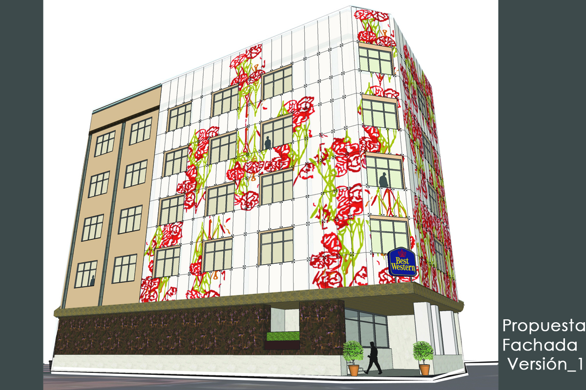 Hotel Mayorazgo Estudio Aima arquitectos ingenieros fachada proyecto vidrio