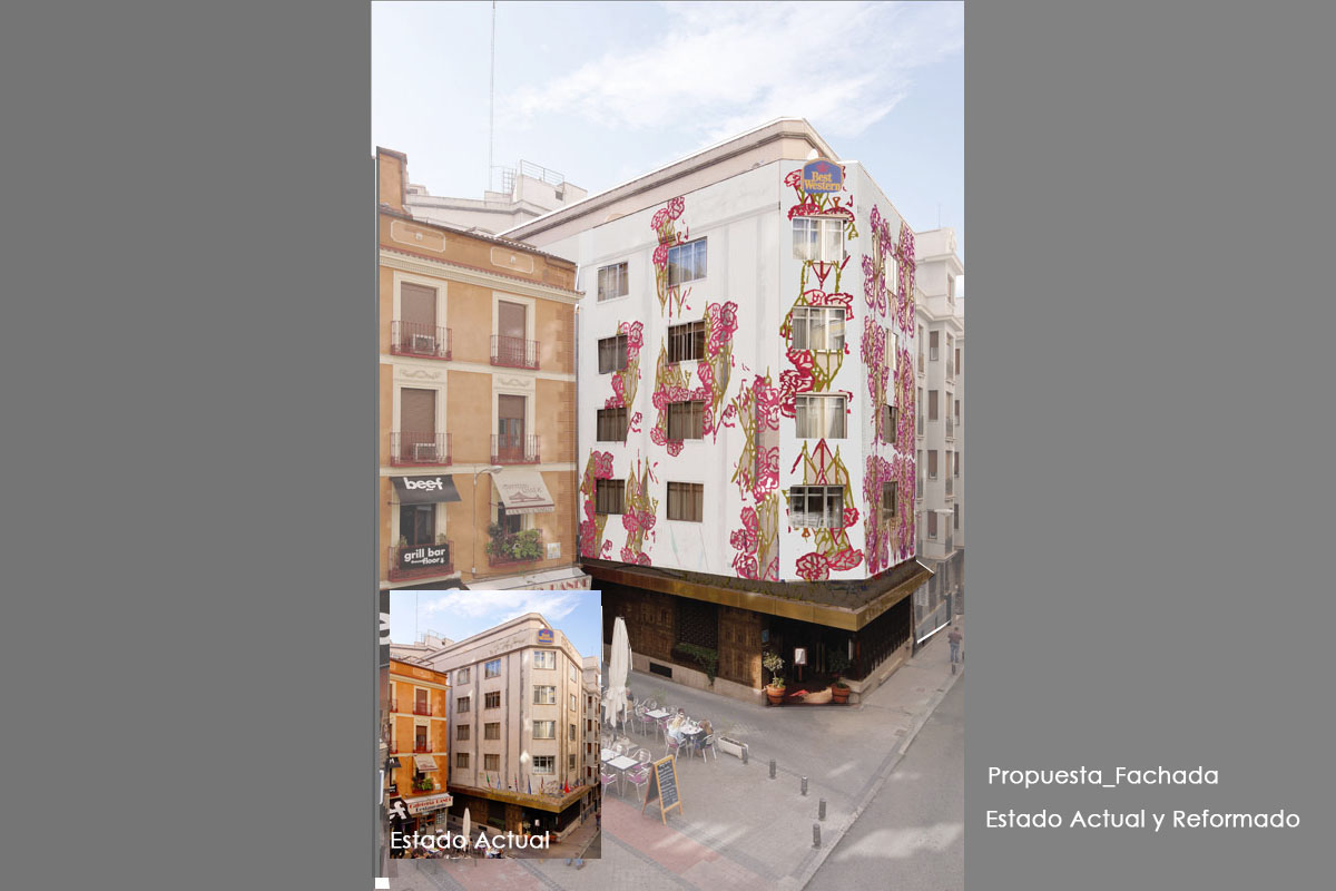 Hotel Mayorazgo Estudio Aima arquitectos ingenieros fachada proyecto vidrio