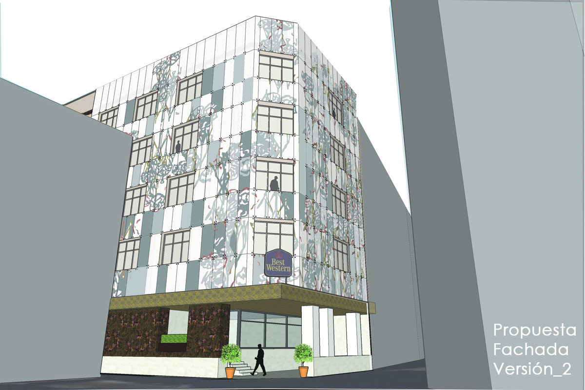 Hotel Mayorazgo Estudio Aima arquitectos ingenieros fachada proyecto vidrio