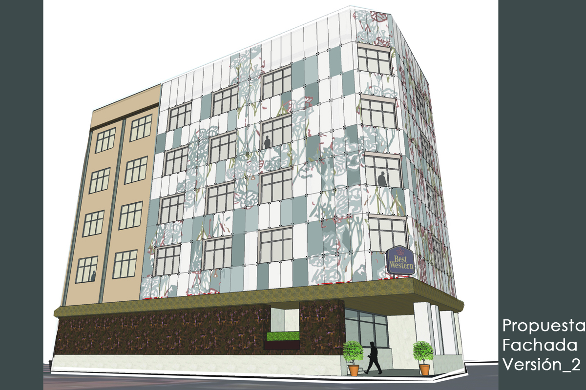 Hotel Mayorazgo Estudio Aima arquitectos ingenieros fachada proyecto vidrio