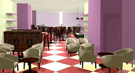 Diseño locales comerciales cafeterías franquicias Saboréate y Café Aima Estudio Guatemala